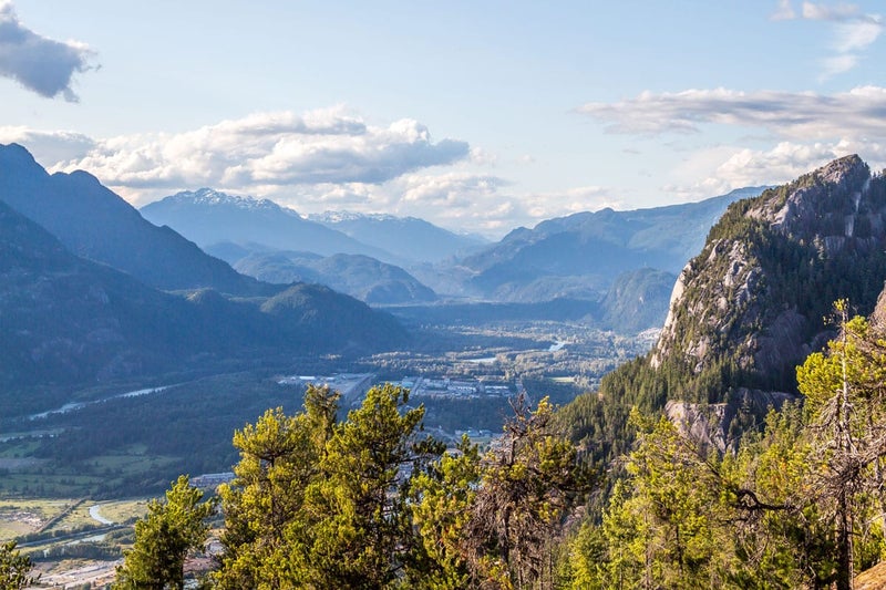 View of mountains and a valley from Dentville, British Columbia